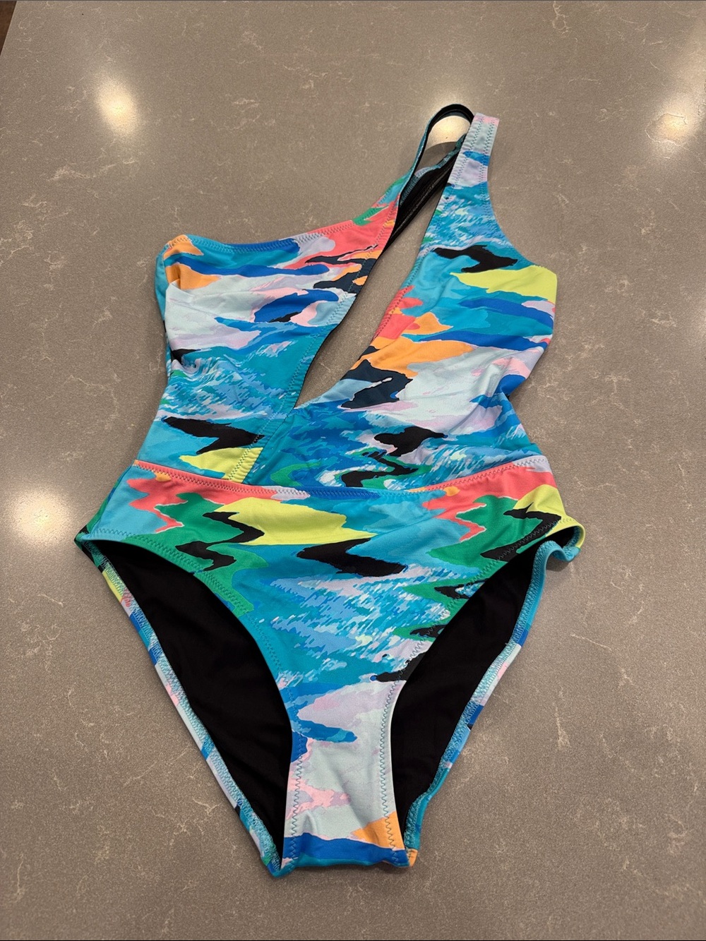SOLID & STRIPED One-Piece Swimsuit in Multicolor Abstract Print